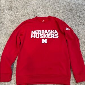 Adidas Red Nebraska Huskers Crewneck Sweater